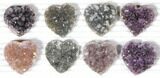 Lot: Druzy Amethyst/Quartz Heart Clusters ( Pieces) #127585-2